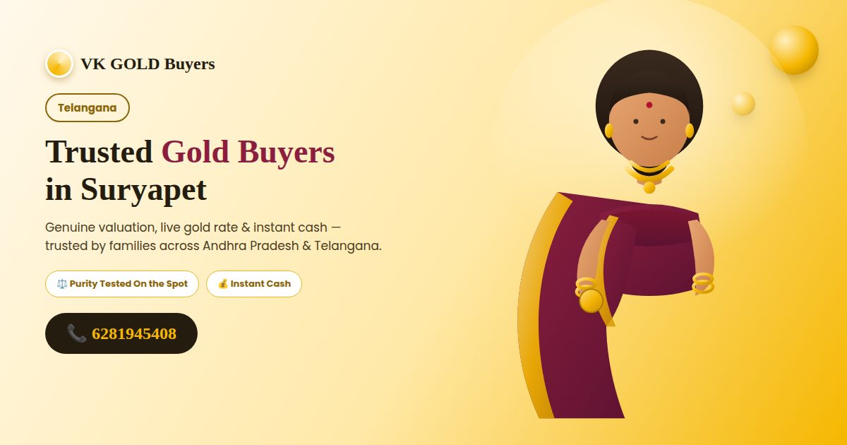 VK GOLD Buyers - Gold Buyers in Suryapet, Telangana - Call 6281945408